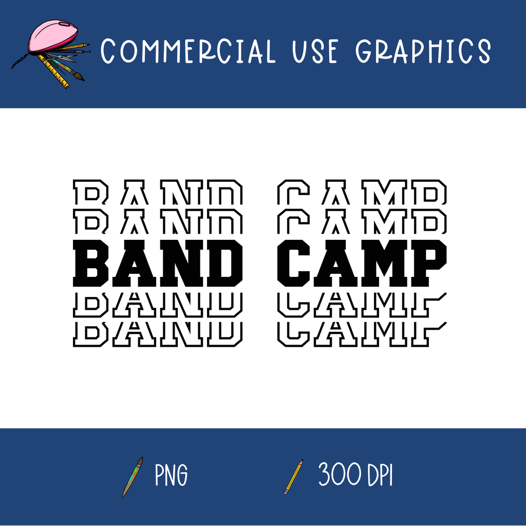 Band Camp Stacked Text Graphic
