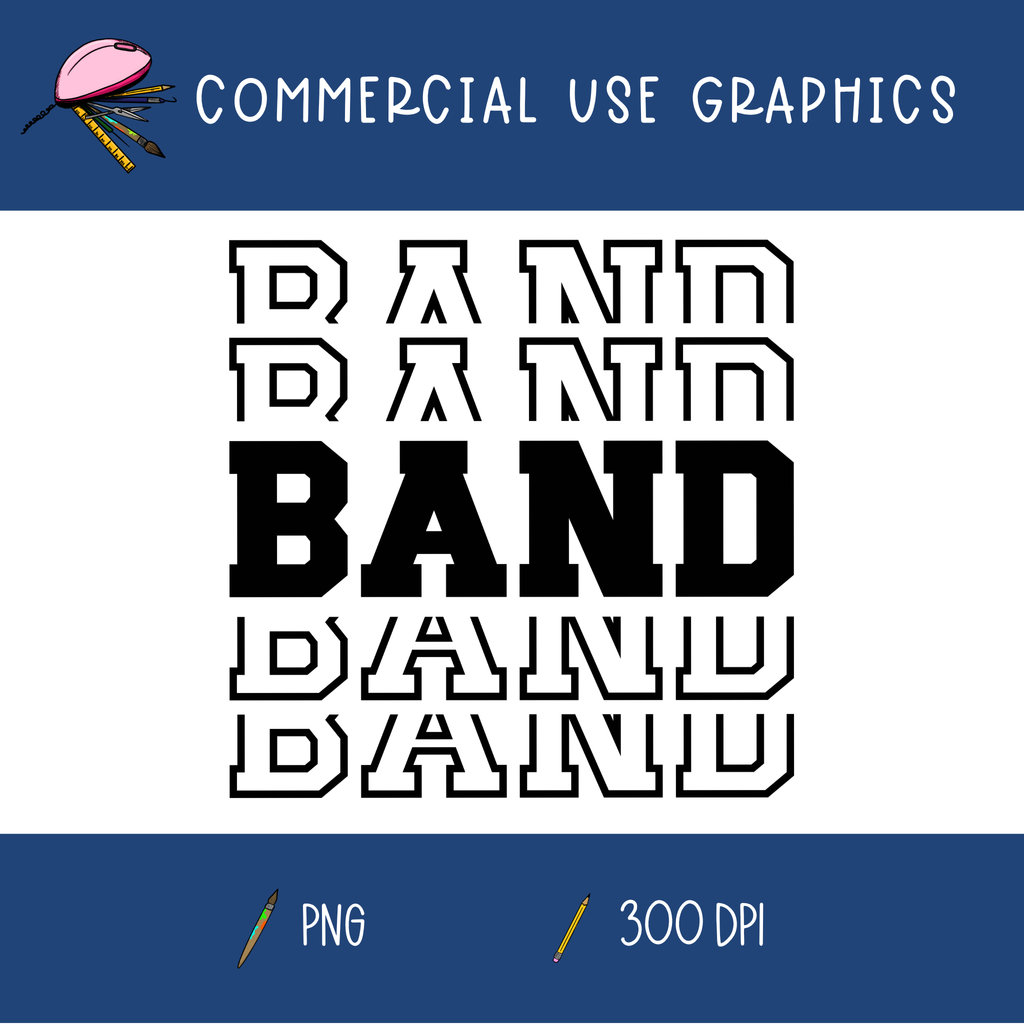 Band Stacked Text Graphic