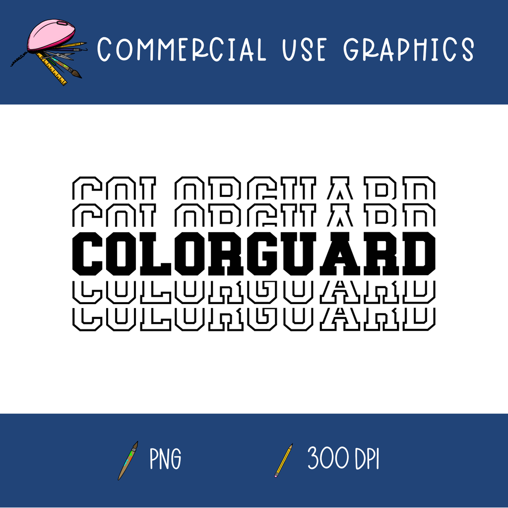 Colorguard Stacked Text Graphic