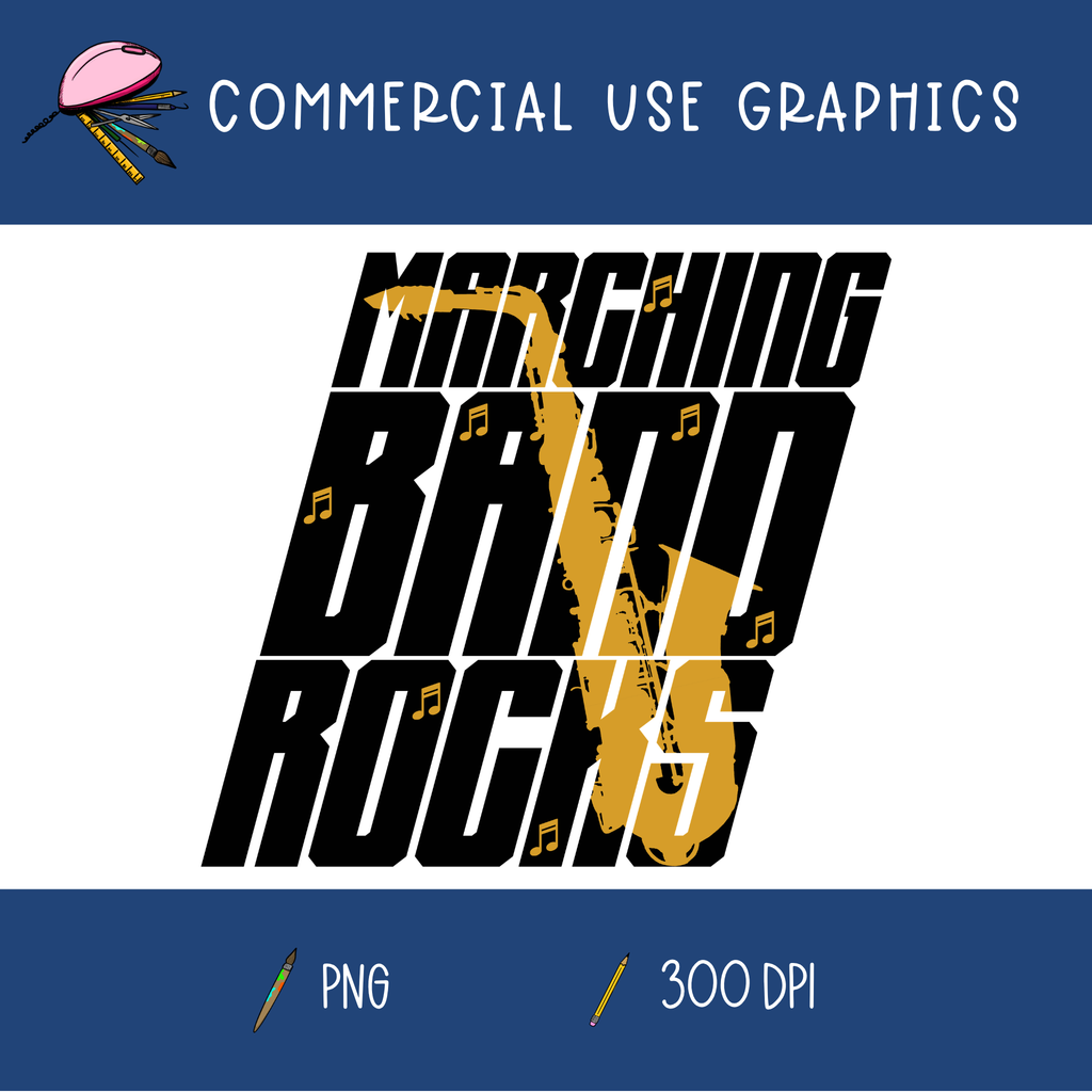 Marching Band Rocks - Saxophone Graphic
