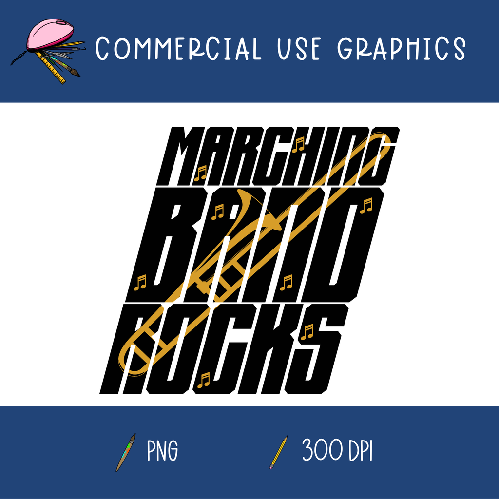 Marching Band Rocks - Trombone Graphic