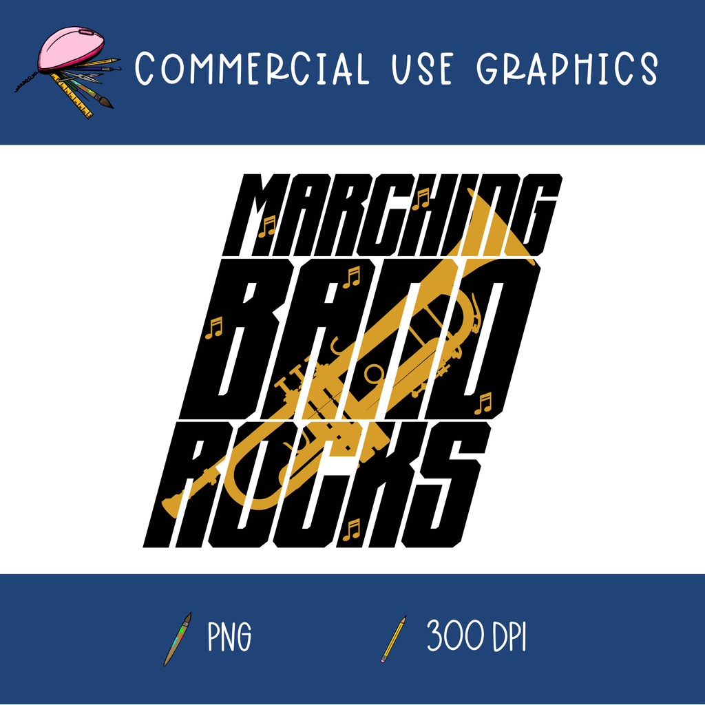 Marching Band Rocks - Trumpet Graphic
