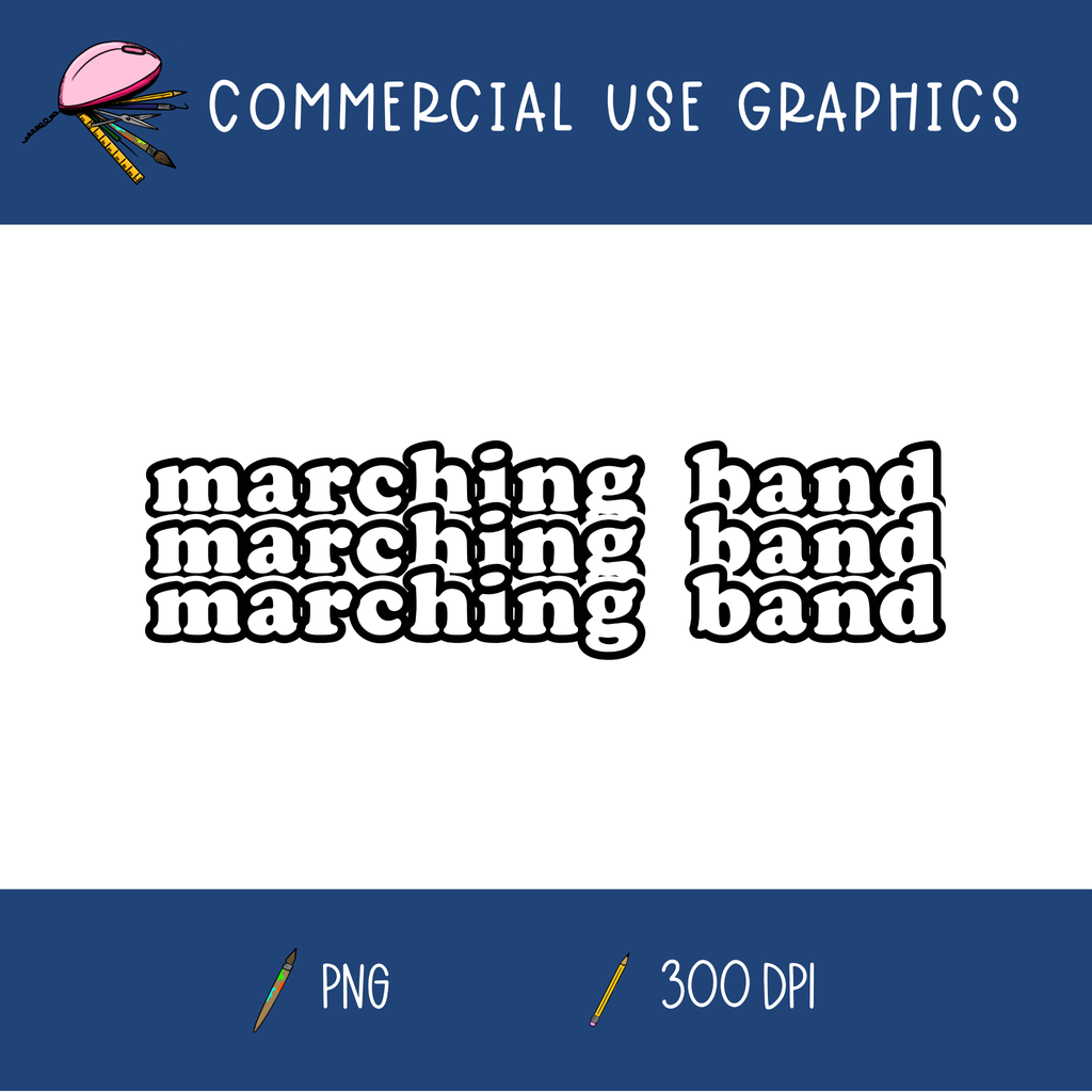 Marching Band Stacked Text Graphic #2