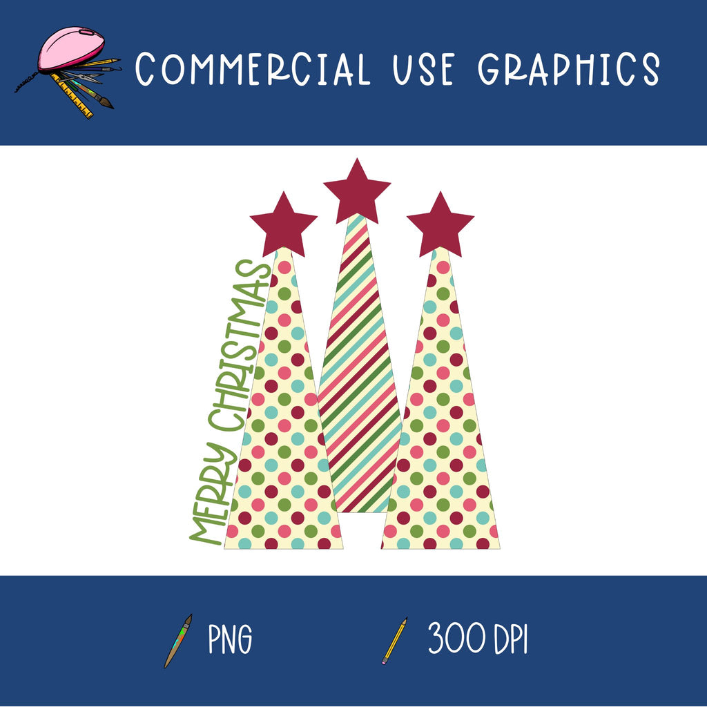 Merry Christmas Trees Graphic