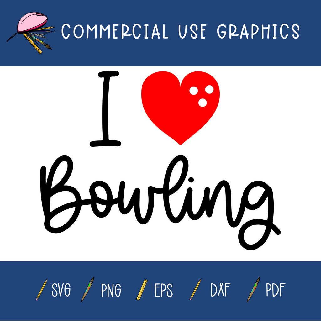 I Love Bowling Graphic