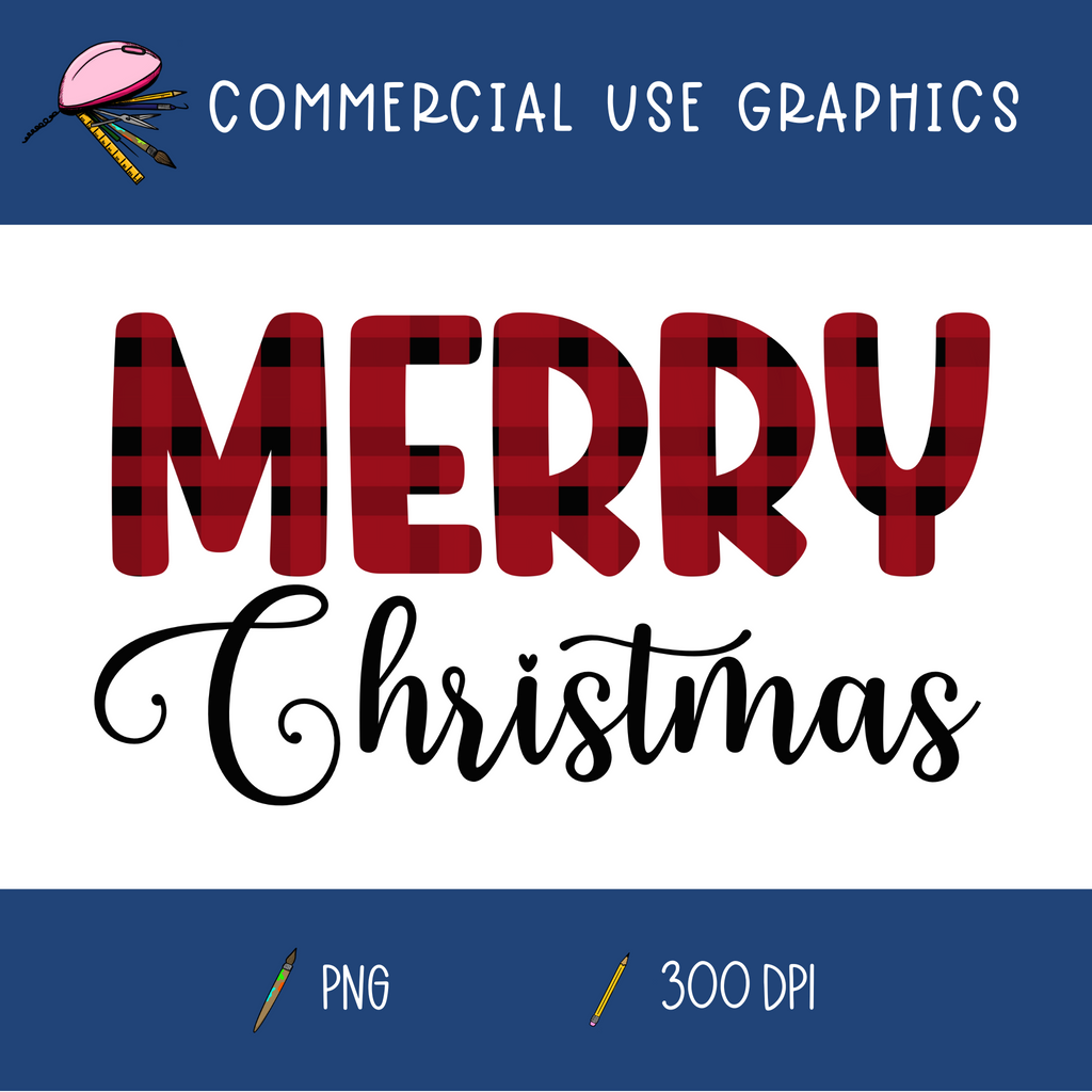 Merry Christmas Buffalo Plaid Graphic