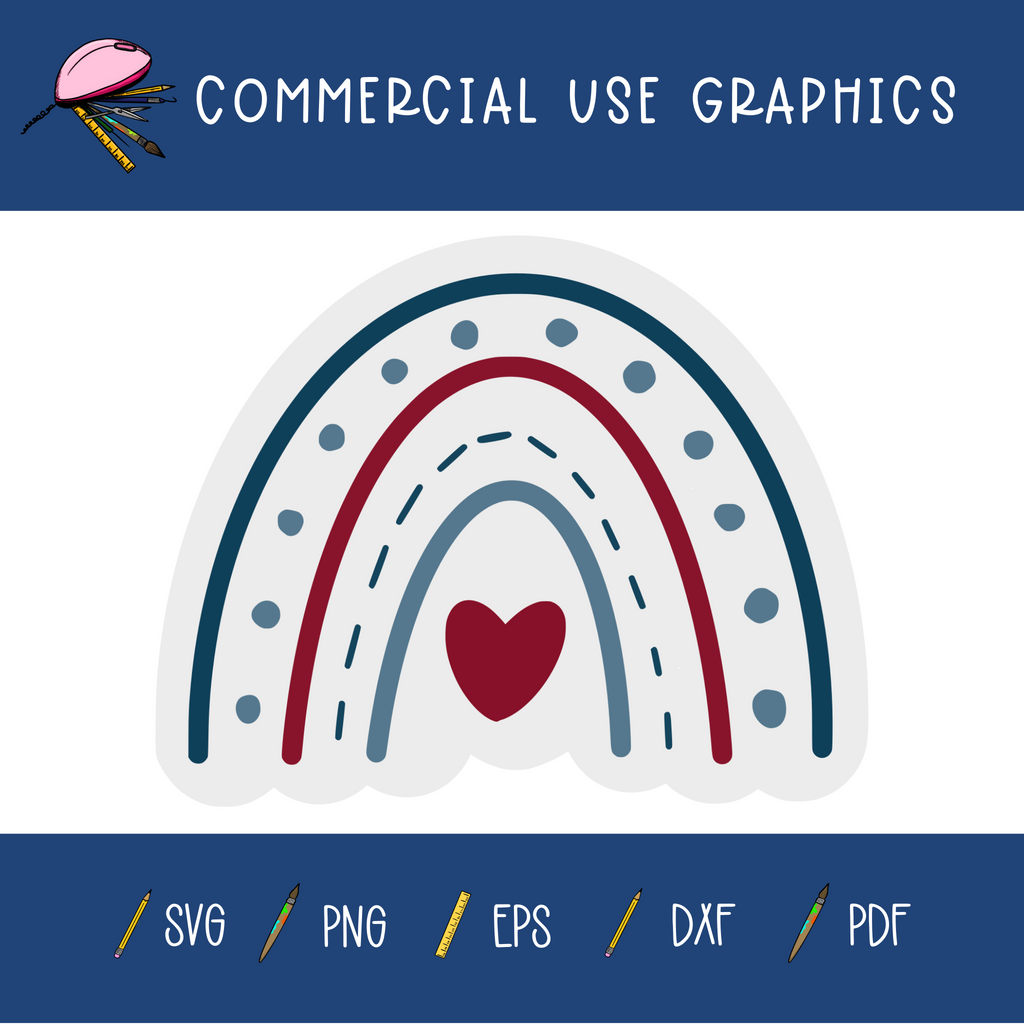 Rainbow with Heart Graphic