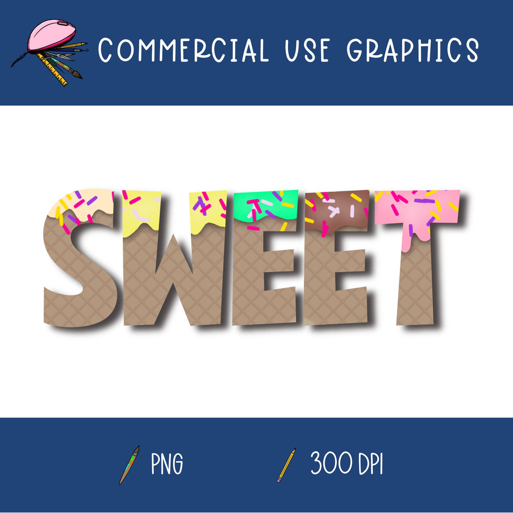 Sweet Waffle Text Graphic